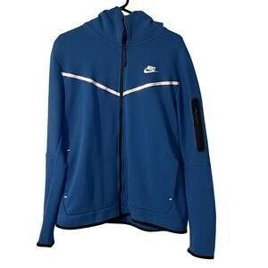 Nike Tech Zip Up Blue Hoodie Mens size Large